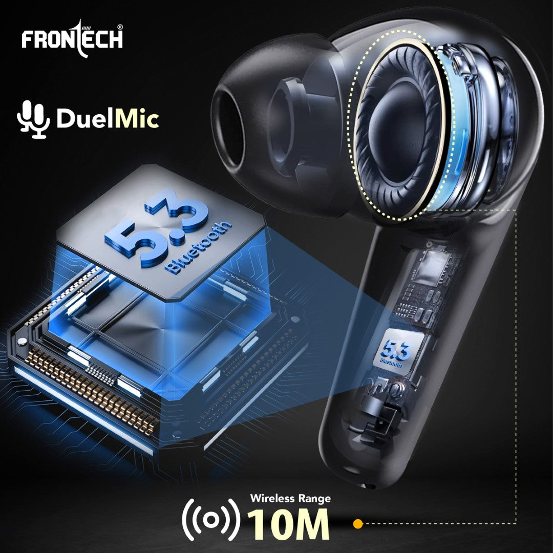 Frontech Wireless Earphone | Deep Bass, 35 Hrs Playtime, Bluetooth 5.3, Touch Control (EF-0063) Frontech Wireless Earphone | Deep Bass, 35 Hrs Playtime, Bluetooth 5.3, Touch Control (EF-0063)